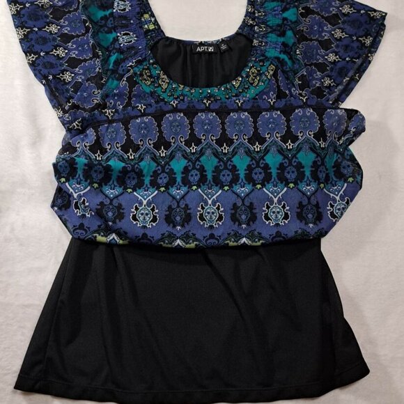 Apt 9‎ Womens Blouse Top Size Medium Multicolor Square Neck - Picture 5 of 10